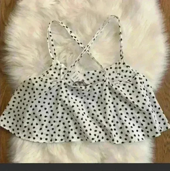 - 🌻- NWOT DL1961 Pearl Street Polka Dot Crop Top Size M - Picture 5 of 5